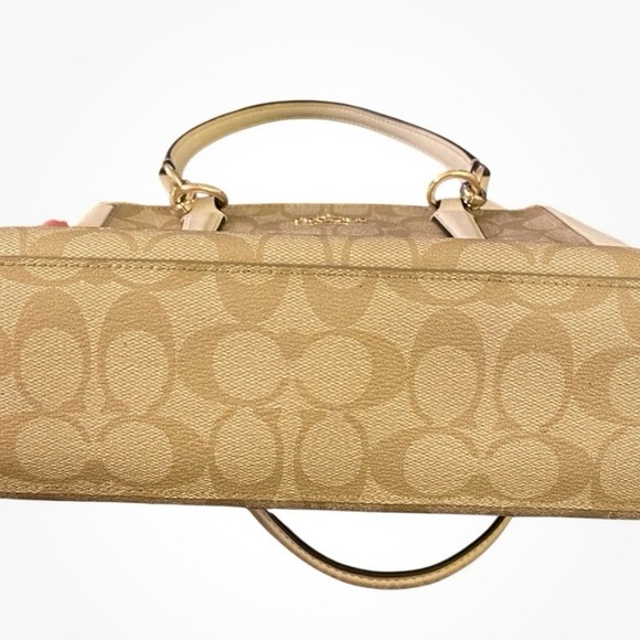 Coach Mini Christie Carryall Satchel Handbag Zip Top Closure Leather Trim F58291 - Picture 4 of 9